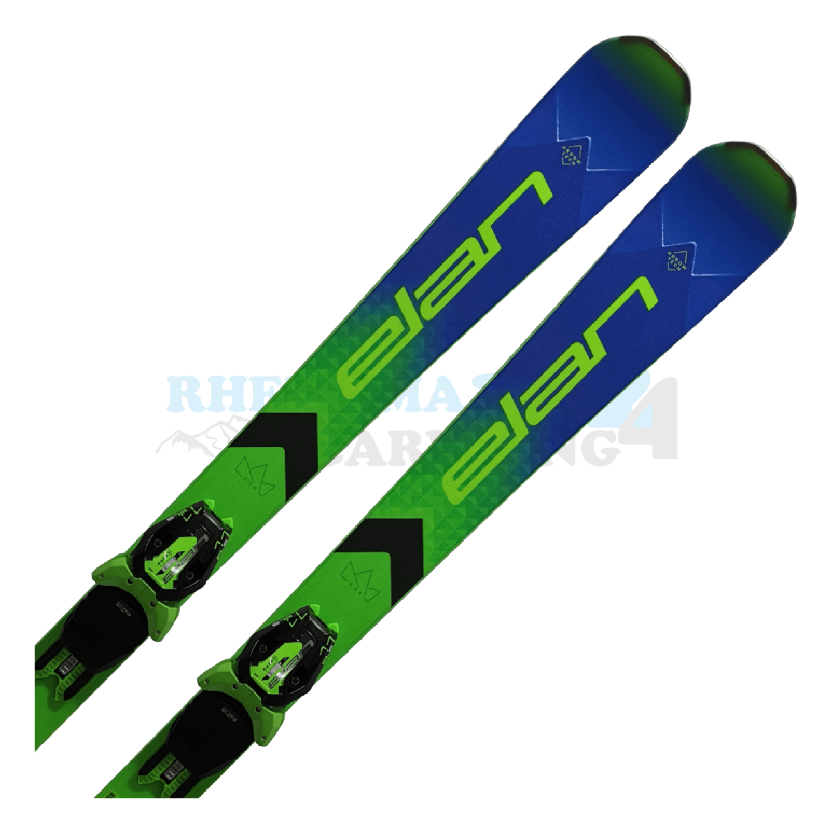 Elan ACE SLX Pro PowerShift aus dem Jahre 2023/24 in der Farbe Blau-Grün, Ansicht des oberen Teils des Skis
