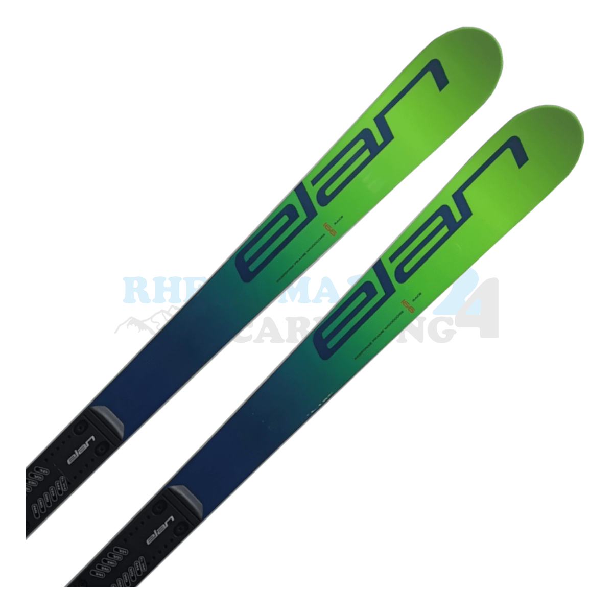Elan GSX mit Platte, der Ski ist in der Farbe grün, Ansicht des oberen Teils des Skis 