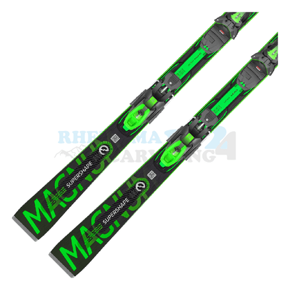 Head Supershape e-Magnum aus dem Jahre 2023/24 in der Farbe Schwarz-Neongrün, Ansicht des unteren Teils des Skis