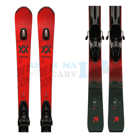 Völkl Deacon 74 aus dem Jahre 2021/22 in der Farbe Rot, Ansicht des ganzen Skis